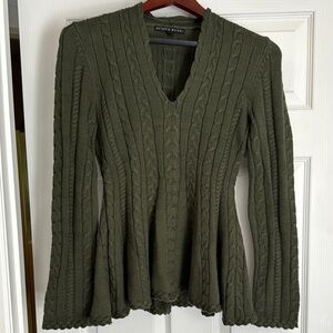 Antonio Melani Green Cable Knit Sweater